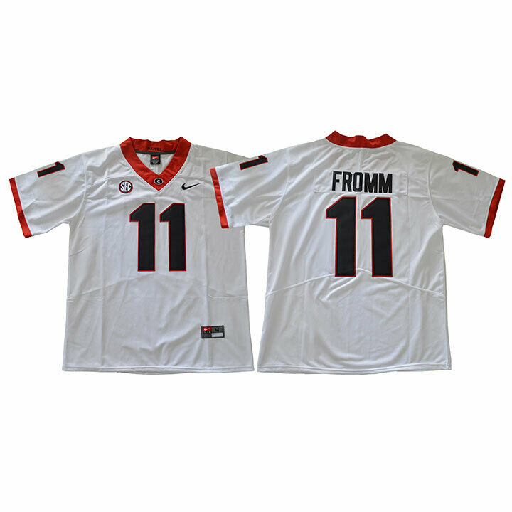 Men Georgia Bulldogs 11 Fromm Legend White NCAA Jerseys